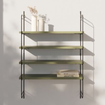Étagère murale modulable 4 tablettes en MDF et 2 échelles en acier GoodHome Rigga H.87 x L.60 x P.20,2 cm