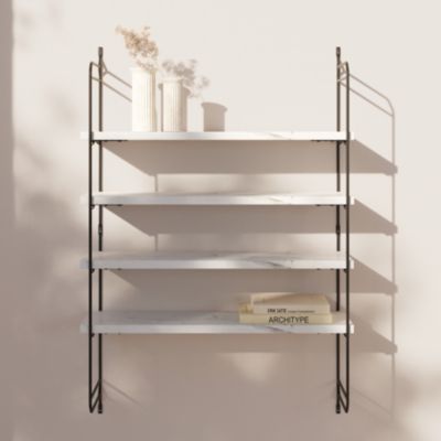 Étagère murale modulable 4 tablettes et 2 échelles effet marbre GoodHome Rigga H. 87 x L. 60 x P. 19 cm
