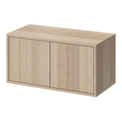 Étagère murale rectangulaire avec portes GoodHome Rigga effet chêne L. 60 cm