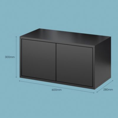 Étagère murale rectangulaire avec portes GoodHome Rigga noir L. 60 cm
