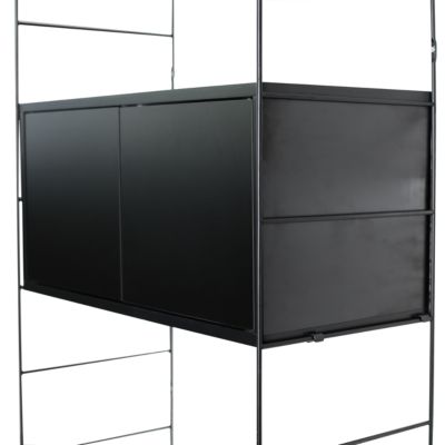 Étagère murale rectangulaire avec portes GoodHome Rigga noir L. 60 cm