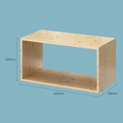 Étagère murale rectangulaire en pin massif GoodHome Rigga L. 60 cm