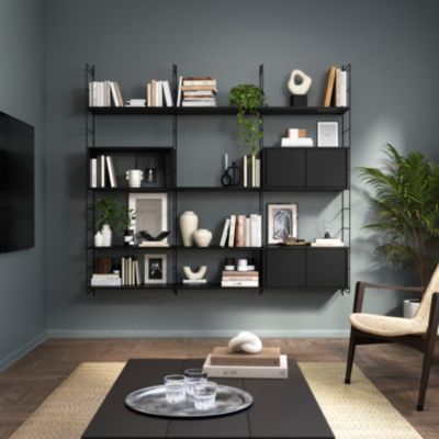 Étagère murale rectangulaire GoodHome Rigga noir L. 60 cm