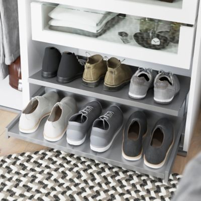 Étagère range chaussures coulissante en acier gris GoodHome Atomia L. 71,4 x P. 50 cm