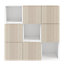 Étagère semi ouverte 9 cases blanche avec 6 portes effet chêne GoodHome Atomia H. 112,5 x L. 112,5 x P. 37 cm