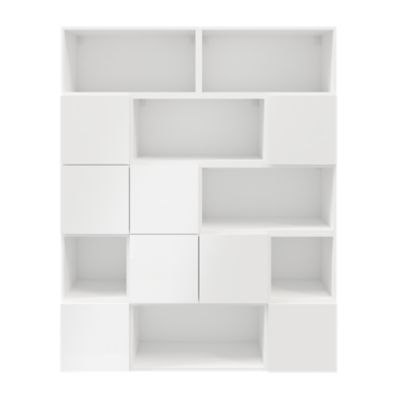 Meuble de rangement 4 cases blanc GoodHome Atomia H. 37,5 x L. 150 x P. 35  cm