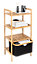 Etagère sur pieds 3 niveaux avec panier amovible L.44 x 93,5 x 33 cm, noir et bambou, Wenko Ecori
