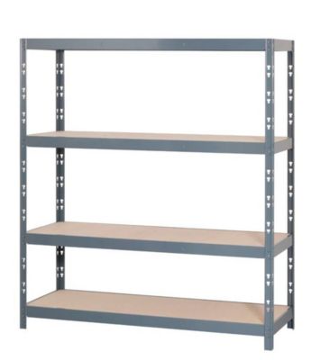 Étagère XL 4 plateaux H. 185 cm x L. 200 cm métal et bois Castorama