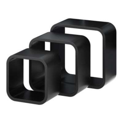 Etagères murales cubes modulables Cusko Form, noir, 3 pièces