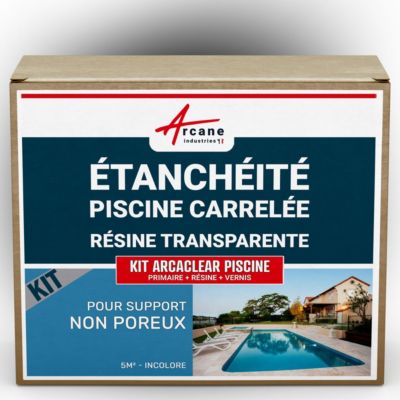 Etanchéité Piscine Carrelée - Résine Transparente KIT ARCACLEAR PISCINE Transparent - 5 m², support non poreux - ARCANE INDUSTRIES
