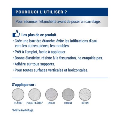 Etanchéité avant carrelage intérieur mat Ripolin 0,75L