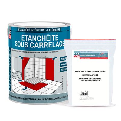 Etancheite sous carrelage, KIT douche, salle de bain, pièce humide - résine d'imperméabilisation, protection à l'eau - PROCOM-2.5-