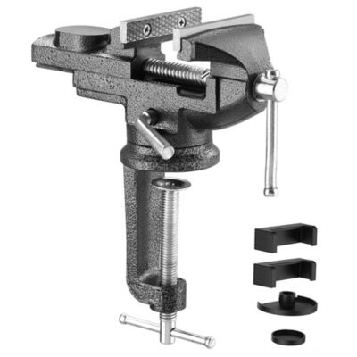 Etau d'établi 70mm, étau réglable avec base pivotante à 360 degrés, en acier moulé, fixe, force de serrage 800Kg.