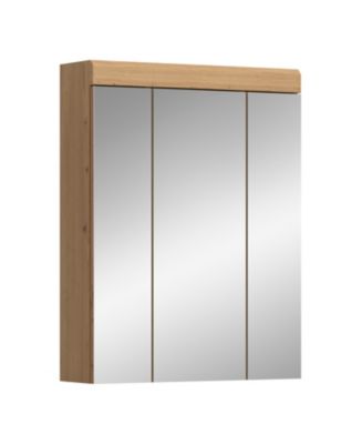 Eteka  - Armoire de toilette (L/H/P : 60x79x18 cm) en imitation blanc et imitation sauge profonde
