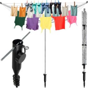 Etendoir a linge Séchoir  parapluie De Jardin Pliable / Câble 50 M + Ancrage