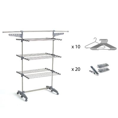Etendoir à linge et accessoires EXTRA Gris Acier 25m