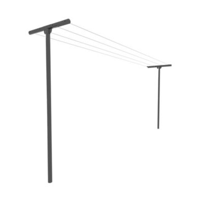 Etendoir à Linge Extérieur Galvanisé Kit 2 Poteaux + 2 Potences Gris RAL 7040