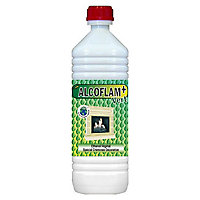 Ethanol végétal pour cheminée décorative Alcoflam Plus vert en bouteille capacité 1 L