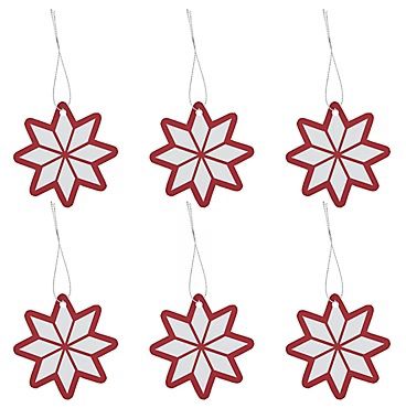 Etiquettes cadeaux de Noël avec ficelle étoile rouge (x6 étiquettes)