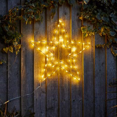 Étoile de Noël en bois avec LED