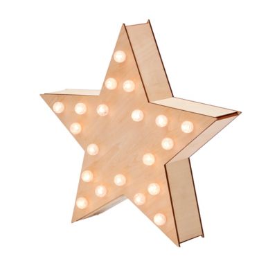 Etoile lumineuse en bois craquelé