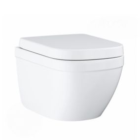 Euro Ceramic Cuvette WC suspendue compact avec PureGuard, Triple Vortex, blanc alpin (3920600H)