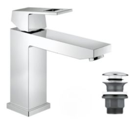 Eurocube Set Mitigeur monocommande 1/2" Lavabo Taille M +  Bonde clic clac Grohe pour lavabo avec trop-plein (23446000-CLICCLAC)