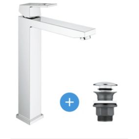 Eurocube Set Mitigeur monocommande 1/2" LavaboTaille XL + Bonde clic clac Grohe pour lavabo avec trop-plein (23406000-CLICCLAC)