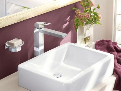 Eurocube Set Mitigeur monocommande 1/2" LavaboTaille XL + Bonde clic clac Grohe pour lavabo avec trop-plein (23406000-CLICCLAC)