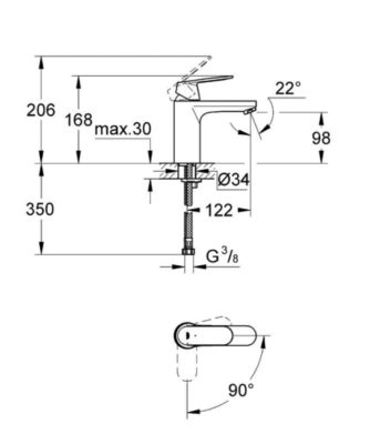 Eurosmart Cosmopolitan - Lot de 2 mitigeurs de lavabo CE, chrome (2339800E-DUO)