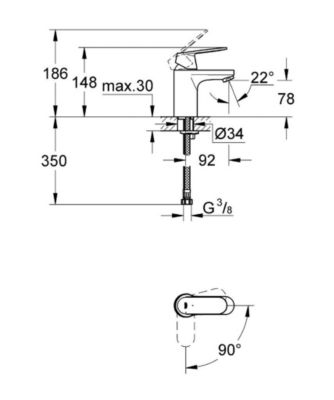 Eurosmart Cosmopolitan - mitigeur de lavabo ES, chrome inoxydable (2337600E)