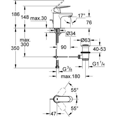 Eurosmart Cosmopolitan  Mitigeur monocommande 1/2" lavabo Taille S (3282500E)