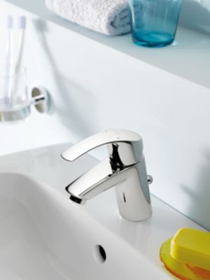 Eurosmart Set Mitigeur lavabo Taille S + Bonde clic clac Grohe pour lavabo avec trop-plein (32154002-CLICCLAC)