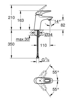 Eurostyle - Lot de 2 mitigeurs monocommande 1/2" lavabo Taille S (32468003-DUO)