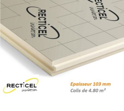 Eurotoit M 103 mm Colis de 4.80 m² R4.65 Panneau polyuréthane 1200X1000 mm pour le toit par l'extérieur