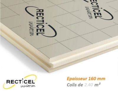 Eurotoit M 160 mm Colis de 2.40 m² R7.25 Panneau polyuréthane 1200X1000 mm pour le toit par l'extérieur