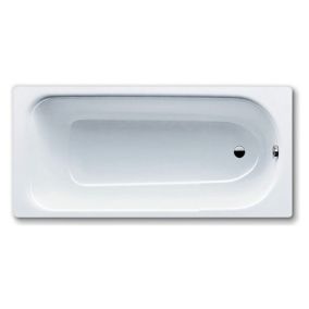 Eurowa Baignoire rectangulaire avec pieds 150x70 cm acier émaillé, Blanc alpin (119600010001-SET)