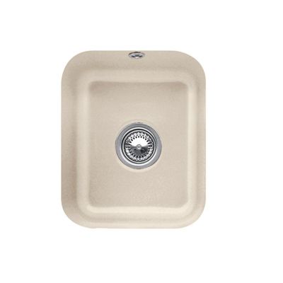 Evier 1 bac VILLEROY ET BOCH Cisterna 45 Almond CeramicPlus avec vidage manuel