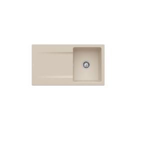 Evier 1 bac VILLEROY ET BOCH Siluet 50 Almond CeramicPlus - Avec vidage automatique