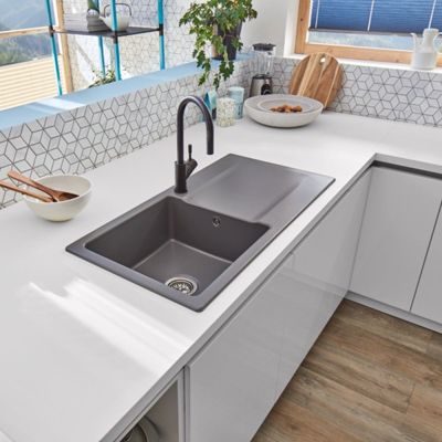Evier 1 bac VILLEROY ET BOCH Siluet 60 Blanc CeramicPlus
