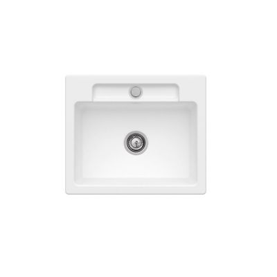 Evier 1 bac VILLEROY ET BOCH Siluet 60 S Stone White CeramicPlus avec vidage manuel