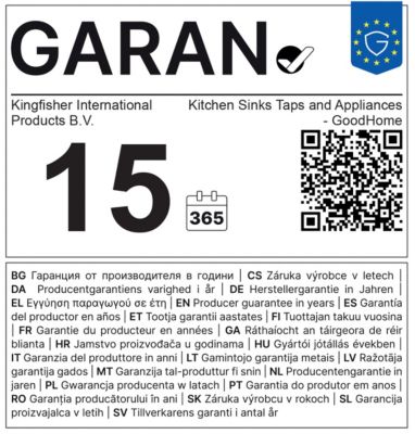 Évier à encastrer en composite de quartz 2 bacs avec égouttoir L.116 x P.50 cm, GoodHome Alland