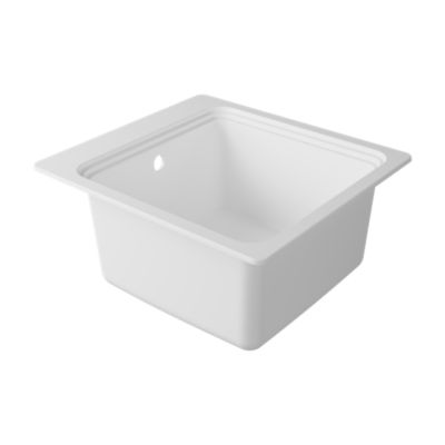Évier à encastrer en composite de quartz blanc mat 1 cuve avec accessoires, L.56,4 x P.51,6 cm, GoodHome Romesco