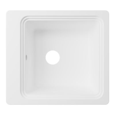 Évier à encastrer en composite de quartz blanc mat 1 cuve avec accessoires, L.56,4 x P.51,6 cm, GoodHome Romesco