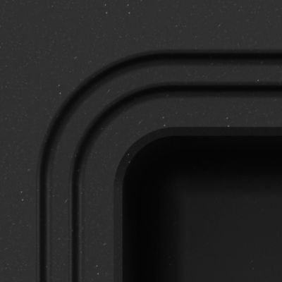 Évier à encastrer en composite de quartz noir 1 bac avec égouttoir, L.77,3 x P.51,6 cm, GoodHome Romesco