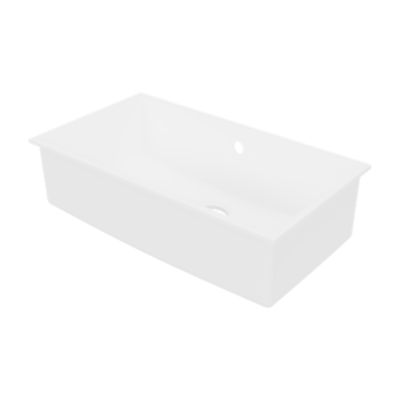 Évier à encastrer en composite quartz blanc 1 bac, L.78 x P.44 cm, GoodHome Sorrel