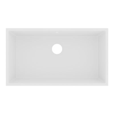 Évier à encastrer en composite quartz blanc 1 bac, L.78 x P.44 cm, GoodHome Sorrel