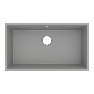 Évier à encastrer en composite quartz gris 1 bac, L.78 x P.44 cm, GoodHome Sorrel