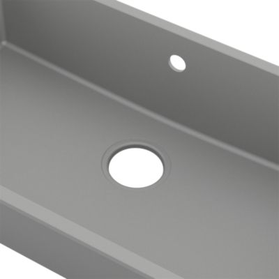 Évier à encastrer en composite quartz gris 1 bac, L.78 x P.44 cm, GoodHome Sorrel