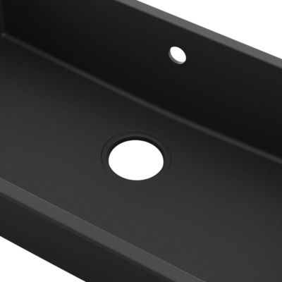 Évier à encastrer en composite quartz noir 1 bac, L.78 x P.44 cm, GoodHome Sorrel